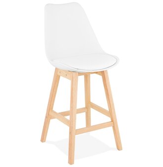 Halfhoge kruk &lsquo;CAMILA MINI&#039; wit Scandinavische stijl