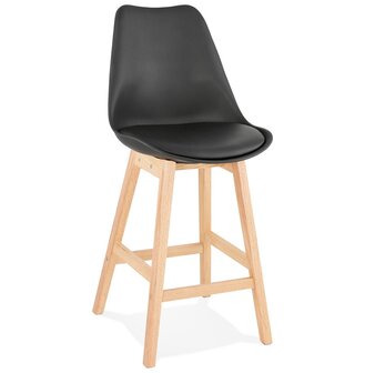 Halfhoge kruk &lsquo;CAMILA MINI&#039; zwart Scandinavische stijl