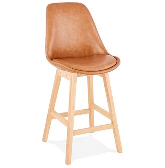 Halfhoge kruk &lsquo;ELENA MINI&#039; bruin van synthetisch materiaal