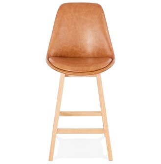 Halfhoge kruk &lsquo;ELENA MINI&#039; bruin van synthetisch materiaal