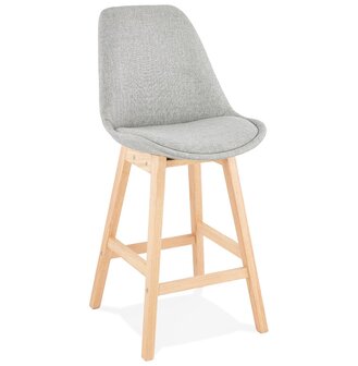 Halfhoge kruk &lsquo;TERESA MINI&#039; Scandinavische stijl van grijze stof