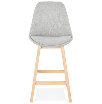 Halfhoge kruk &lsquo;TERESA MINI&#039; Scandinavische stijl van grijze stof