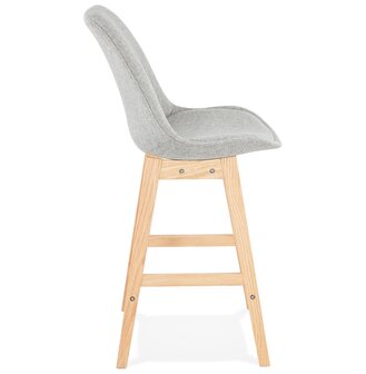 Halfhoge kruk &lsquo;TERESA MINI&#039; Scandinavische stijl van grijze stof