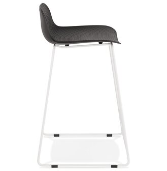 Halfhoge kruk &#039;BABYLOS MINI&#039; zwart met wit metalen voeten