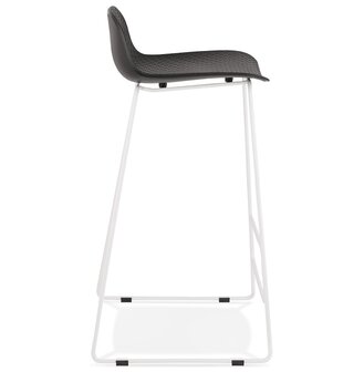 Design barkruk &#039;BABYLOS&#039; zwart met wit metalen voeten