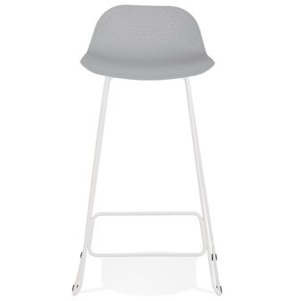 Design barkruk &#039;BABYLOS&#039; grijs met wit metalen voeten