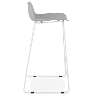 Design barkruk &#039;BABYLOS&#039; grijs met wit metalen voeten