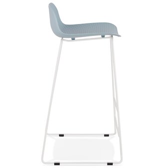 Design barkruk &#039;BABYLOS&#039; blauw met wit metalen voeten