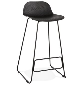 Design barkruk &#039;BABYLOS&#039; zwart industri&euml;le stijl met zwart metalen voeten