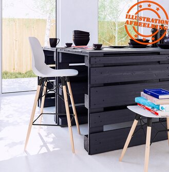 Design lage kruk &#039;ALADIN&#039; zwart Scandinavische stijl
