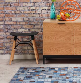 Design lage kruk &#039;ALADIN&#039; zwart Scandinavische stijl