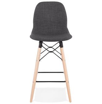 Halfhoge kruk &#039;GALACTIK MINI&#039; van grijze stof Scandinavische stijl