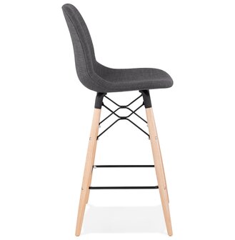Halfhoge kruk &#039;GALACTIK MINI&#039; van grijze stof Scandinavische stijl