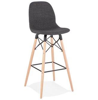 Design barkruk &#039;GALACTIK&#039; van donkergrijze stof Scandinavische stijl
