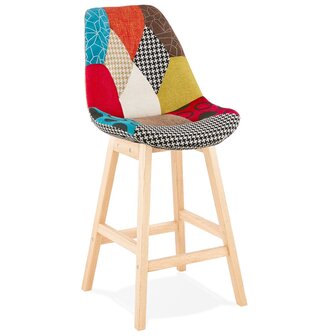 CUPIDON MINI&#039; halfhoge snack-kruk met patchwork-stijl