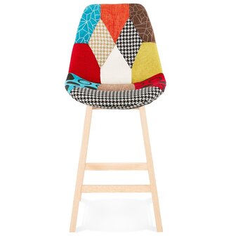 CUPIDON MINI&#039; halfhoge snack-kruk met patchwork-stijl