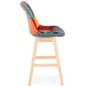 CUPIDON MINI&#039; halfhoge snack-kruk met patchwork-stijl