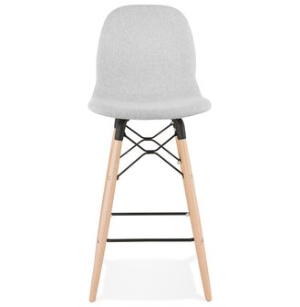 Halfhoge barkruk &lsquo;GALACTIK MINI&#039; in lichtgrijze stof in Scandinavische stijl