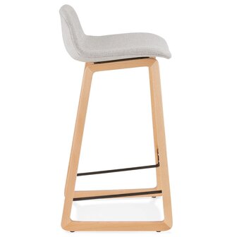 Halfhoge Scandinavische barkruk &lsquo;BALTIK MINI&#039; in lichtgrijze stof