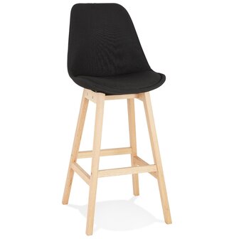 Scandinavische &#039;TERESA&#039; barkruk van zwarte stof