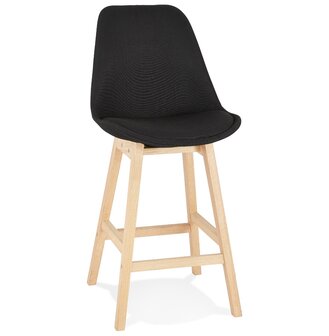 Scandinavische halfhoge design kruk &#039;TERESA MINI&#039; van zwarte stof