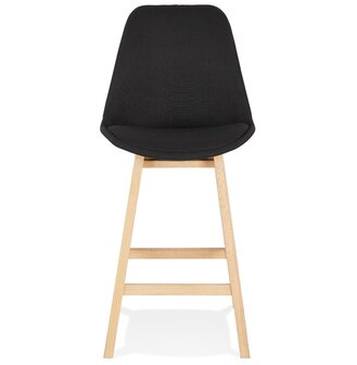 Scandinavische halfhoge design kruk &#039;TERESA MINI&#039; van zwarte stof