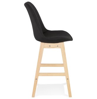 Scandinavische halfhoge design kruk &#039;TERESA MINI&#039; van zwarte stof