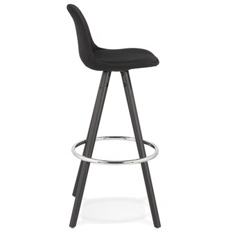 Design barkruk &#039;DANI&#039; van zwarte stof en hout