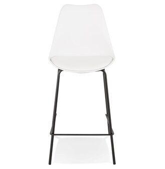Halfhoge witte barkruk &#039;LEMON MINI&#039; met zwarte metalen poot