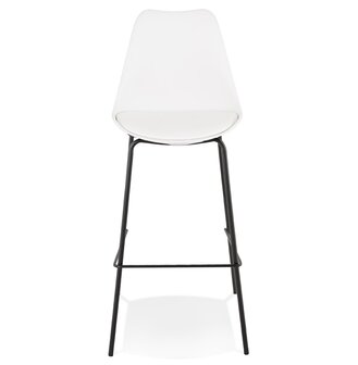 Witte design barkruk &#039;LEMON&#039; met zwarte metalen poot