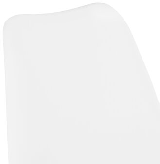 Witte design barkruk &#039;LEMON&#039; met zwarte metalen poot