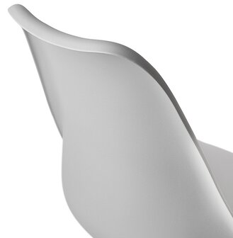 Grijze design barkruk &#039;LEMON&#039; met zwarte metalen poot