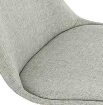 Halfhoge grijze stoffen kruk &#039;ALOE MINI&#039; met witte metalen poten