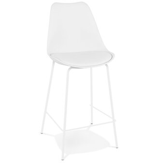 Halfhoge witte kruk &#039;LEMON MINI&#039; met witte metalen poten