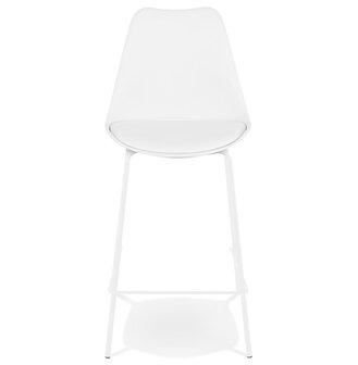 Halfhoge witte kruk &#039;LEMON MINI&#039; met witte metalen poten