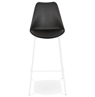 Zwarte design barkruk &#039;LEMON&#039; met witte metalen poten