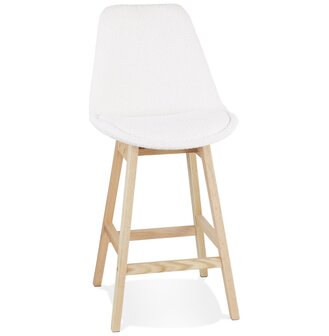 Scandinavische halfhoge kruk &#039;SANDRA MINI&#039; van witte badstof