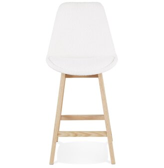 Scandinavische halfhoge kruk &#039;SANDRA MINI&#039; van witte badstof