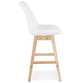 Scandinavische halfhoge kruk &#039;SANDRA MINI&#039; van witte badstof
