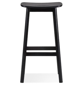 Design barkruk &#039;DUMAS&#039; van zwart hout