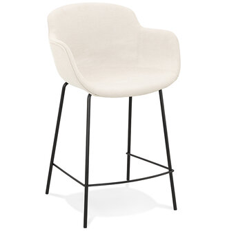 Halfhoge barkruk &#039;AMERICA MINI&#039; van beige stof