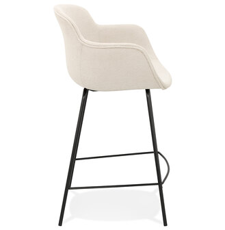 Halfhoge barkruk &#039;AMERICA MINI&#039; van beige stof