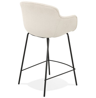 Halfhoge barkruk &#039;AMERICA MINI&#039; van beige stof