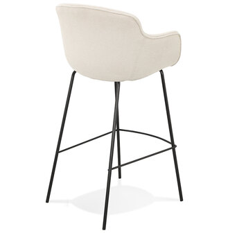 Barkruk &#039;AMERICA&#039; van beige stof met armleuningen