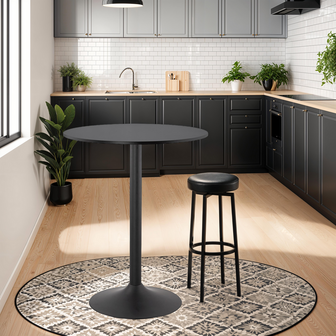 Staantafel / hoge tafel &#039;BRASILIA&#039; zwart - &Oslash; 90 cm