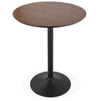 Staantafel / hoge tafel &#039;OSTERIA&#039; met notenhouten afwerking - &Oslash; 90 cm