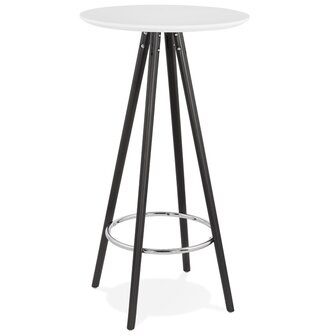 Hoge tafel / Statafel &#039;GALA&#039; in wit hout en met zwarte poten