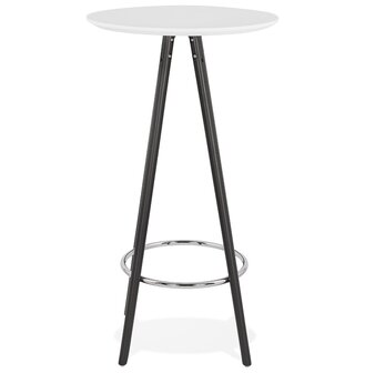 Hoge tafel / Statafel &#039;GALA&#039; in wit hout en met zwarte poten