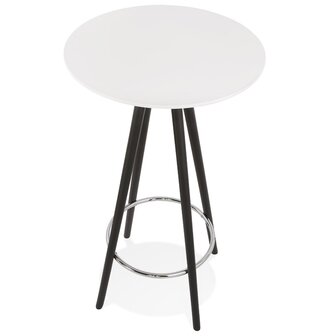 Hoge tafel / Statafel &#039;GALA&#039; in wit hout en met zwarte poten