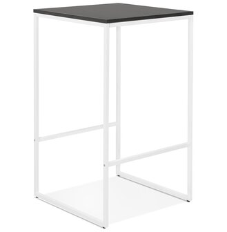 Hoge, industri&euml;le &#039;ORTOS&#039; tafel met zwart blad en witte structuur